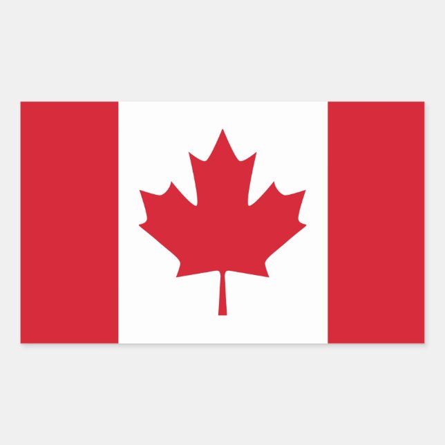 Adesivo Retangular Bandeira canadense (Frente)