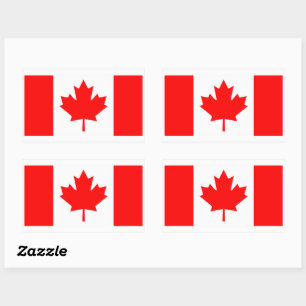Adesivo Retangular Bandeira canadense - Arte Gráfica Vermelha