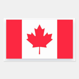 Adesivo Retangular Bandeira canadense. CANADÁ.