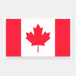Adesivo Retangular Bandeira canadense. CANADÁ.