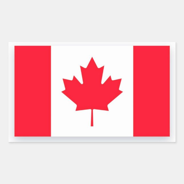 Adesivo Retangular Bandeira canadense. CANADÁ. (Frente)