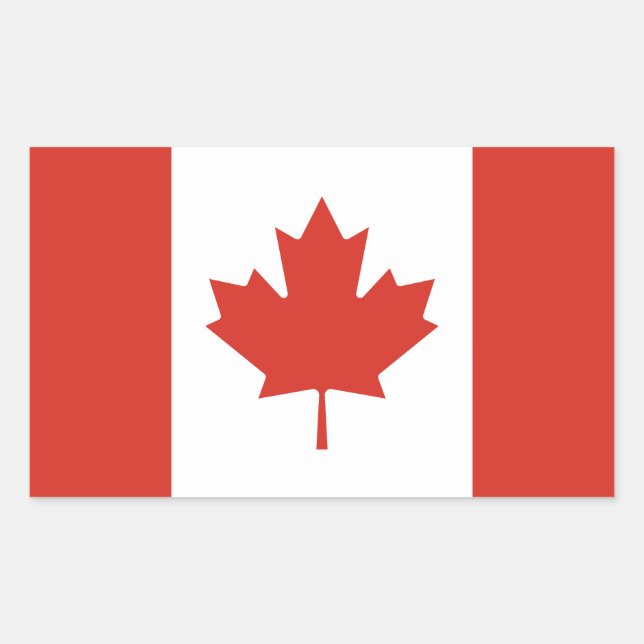Adesivo Retangular Bandeira Canadense Patriótica (Frente)