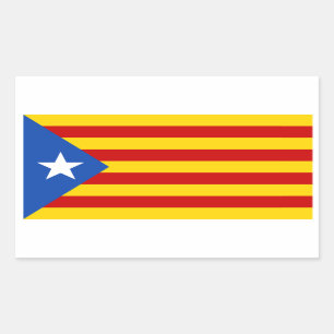 Adesivo Retangular Bandeira Catalan da independência de QUATRO