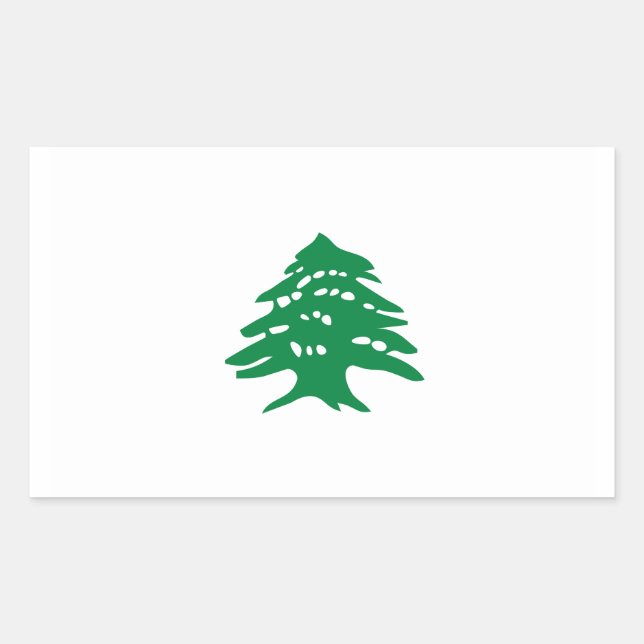 Adesivo Retangular Bandeira Cedar do Líbano Verde (Frente)