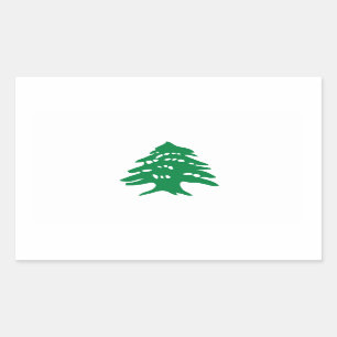 Adesivo Retangular Bandeira Cedar do Líbano Verde