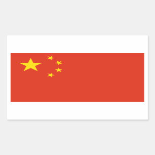Adesivo Retangular Bandeira China/China. República da pessoas