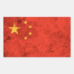 Adesivo Retangular Bandeira chinesa áspera