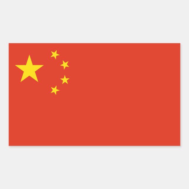 Adesivo Retangular Bandeira chinesa, Bandeira da China (Frente)