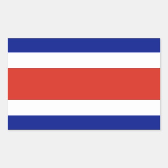 Adesivo Retangular Bandeira Civil da Costa Rica (Frente)