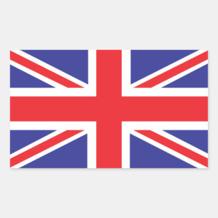 Adesivo Retangular Bandeira clássica de Union Jack Ingleses (Reino