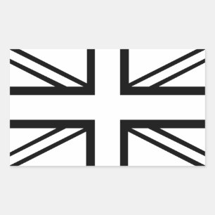 Adesivo Retangular Bandeira clássica preta & branca de Union Jack