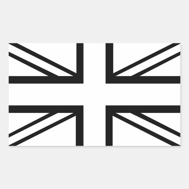 Adesivo Retangular Bandeira clássica preta & branca de Union Jack (Frente)