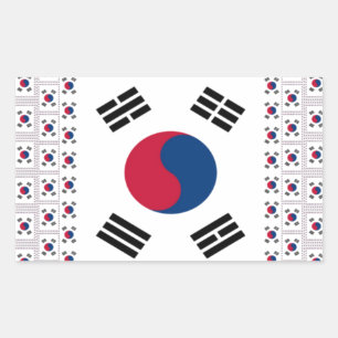 Adesivo Retangular Bandeira Coreana Diagonal Bonita: Uma Arte Infinit