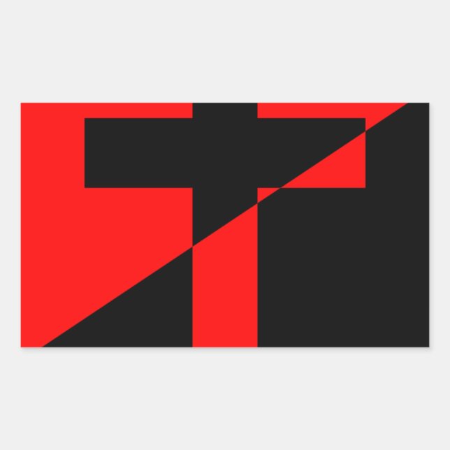 Adesivo Retangular Bandeira Cristã Anarquista Anarquista do Cristiani (Frente)