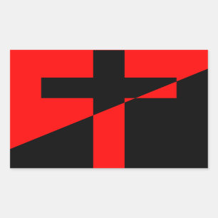 Adesivo Retangular Bandeira Cristã Anarquista Anarquista do Cristiani