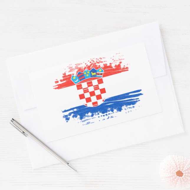 Adesivo Retangular Bandeira croata (Envelope)