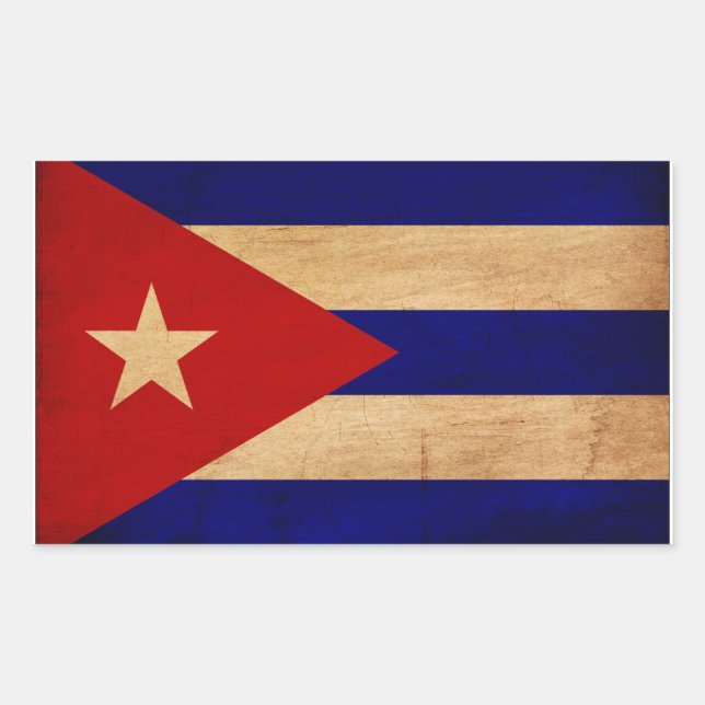 Adesivo Retangular Bandeira Cuba (Frente)