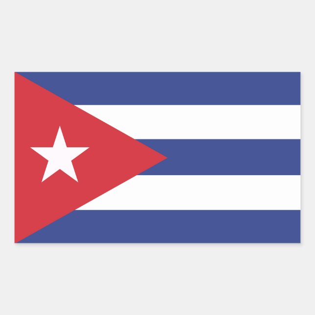 Adesivo Retangular Bandeira Cuba (Frente)
