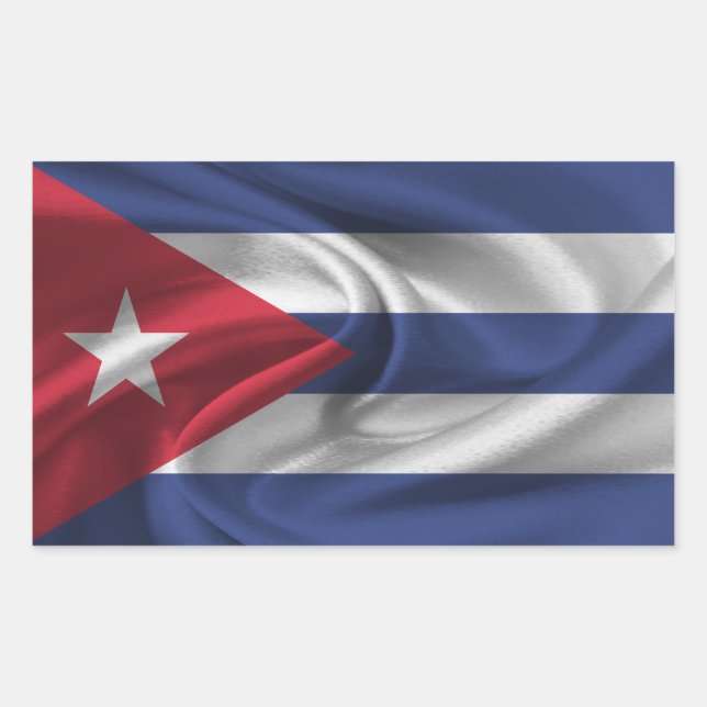 Adesivo Retangular Bandeira Cuba (Frente)