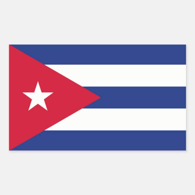 Adesivo Retangular Bandeira Cubana (Frente)