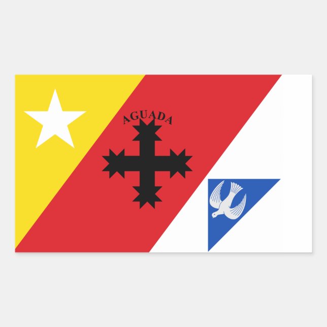 Adesivo Retangular Bandeira da Aguada, Porto Rico (Frente)