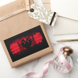 Adesivo Retangular Bandeira da Albânia