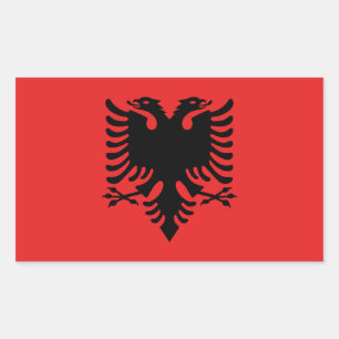 Adesivo Retangular Bandeira da Albânia