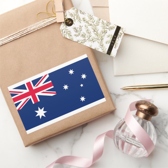 Adesivo Retangular Bandeira da Austrália (Presentear)