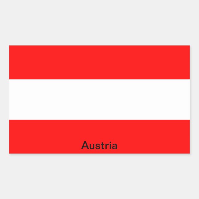 Adesivo Retangular Bandeira da Áustria (Frente)