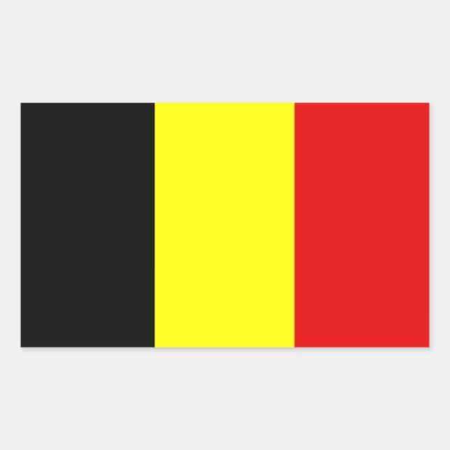 Adesivo Retangular Bandeira da Bélgica (Frente)