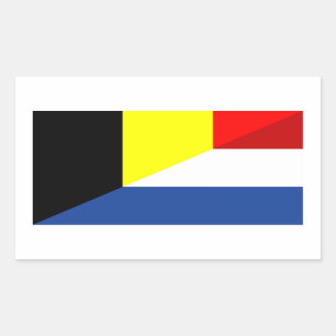 Adesivo Retangular bandeira da bélgica setentrional pavilhão de meio 