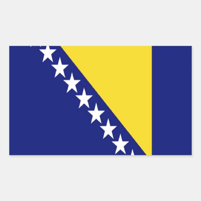 Adesivo Retangular Bandeira da Bósnia e Herzegovina (Frente)