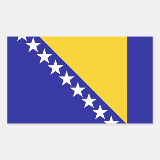 Adesivo Retangular Bandeira da Bósnia e Herzegovina (Frente)