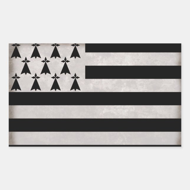 Adesivo Retangular Bandeira da Bretanha (Frente)