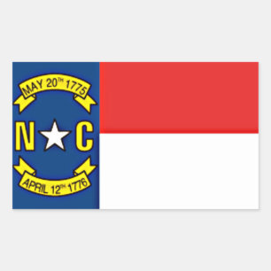 Adesivo Retangular Bandeira da Carolina do Norte
