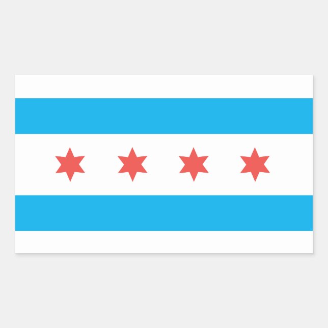 Adesivo Retangular Bandeira da cidade de Chicago (Frente)