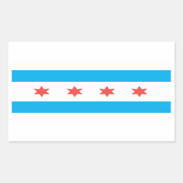 Adesivo Retangular Bandeira da cidade de Chicago