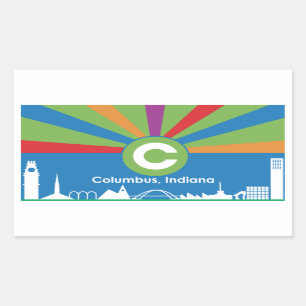 Adesivo Retangular Bandeira da cidade de Columbus