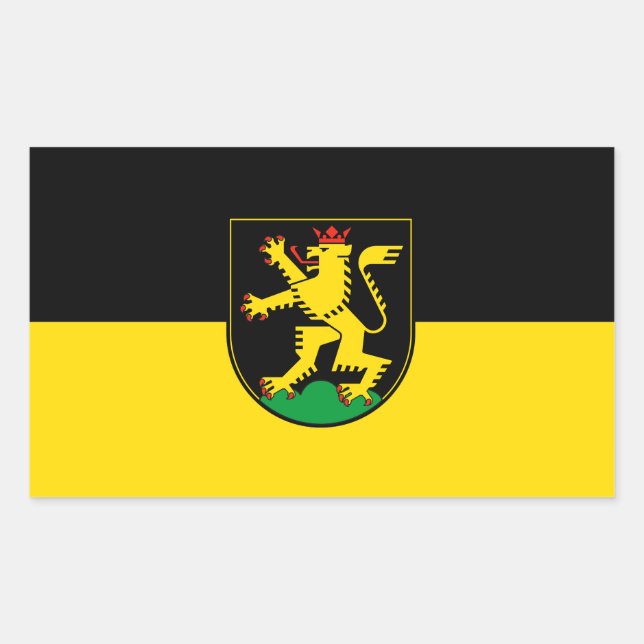 Adesivo Retangular bandeira da cidade de Heidelberg símbolo da Aleman (Frente)