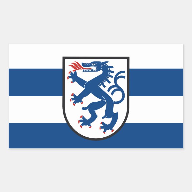 Adesivo Retangular bandeira da cidade de Ingolstadt alemanha símbolo  (Frente)