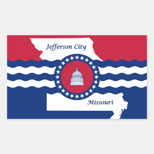 Adesivo Retangular Bandeira da cidade de Jefferson, Missouri Rettangu (Frente)