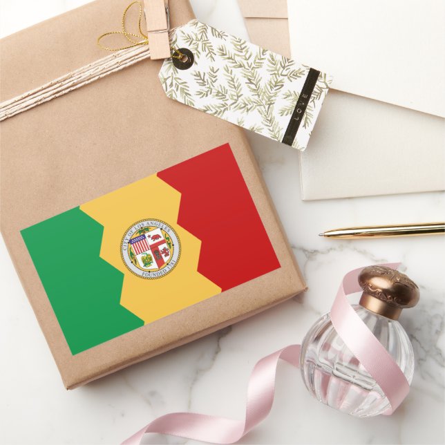 Adesivo Retangular Bandeira da cidade de Los Angeles (Presentear)