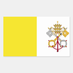 Adesivo Retangular Bandeira da Cidade do Vaticano