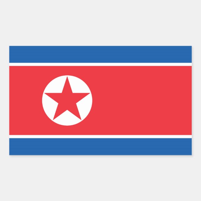 Adesivo Retangular Bandeira da Coreia do Norte (Frente)