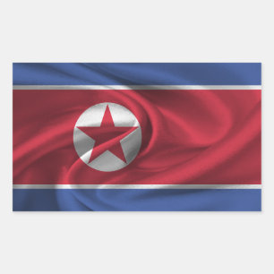 Adesivo Retangular Bandeira da Coreia do Norte