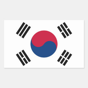 Adesivo Retangular Bandeira da Coreia do Sul