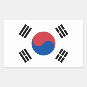 Adesivo Retangular Bandeira da Coreia do Sul