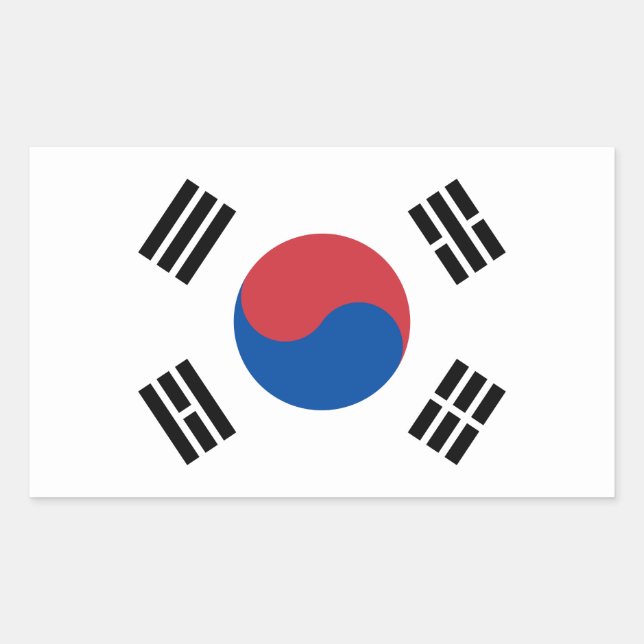 Adesivo Retangular Bandeira da Coreia do Sul (Frente)