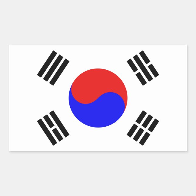 Adesivo Retangular Bandeira da Coreia do Sul (Frente)