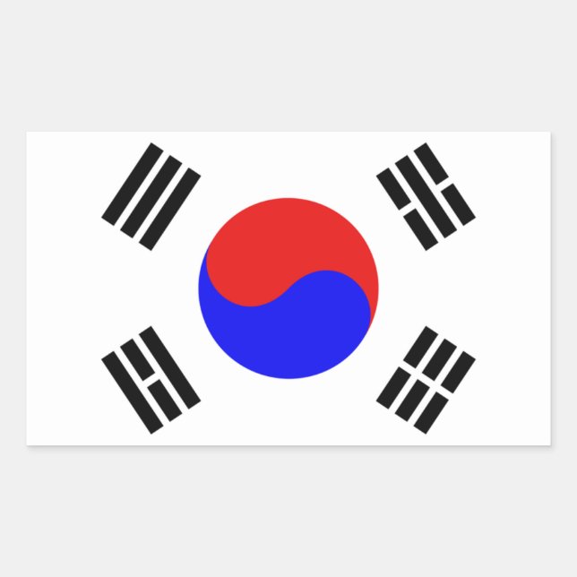 Adesivo Retangular Bandeira da Coreia do Sul (Frente)